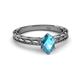 2 - Rachel Classic 7x5 mm Oval Shape London Blue Topaz Solitaire Engagement Ring 