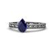 1 - Rachel Classic 7x5 mm Pear Shape Blue Sapphire Solitaire Engagement Ring 