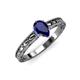 3 - Rachel Classic 7x5 mm Pear Shape Blue Sapphire Solitaire Engagement Ring 
