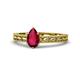 1 - Rachel Classic 7x5 mm Pear Shape Ruby Solitaire Engagement Ring 