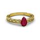 2 - Rachel Classic 7x5 mm Pear Shape Ruby Solitaire Engagement Ring 