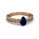 2 - Rachel Classic 7x5 mm Pear Shape Blue Sapphire Solitaire Engagement Ring 