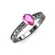 3 - Rachel Classic 7x5 mm Pear Shape Pink Sapphire Solitaire Engagement Ring 