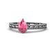1 - Rachel Classic 7x5 mm Pear Shape Pink Tourmaline Solitaire Engagement Ring 