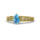 1 - Rachel Classic 7x5 mm Pear Shape Blue Topaz Solitaire Engagement Ring 