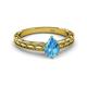 2 - Rachel Classic 7x5 mm Pear Shape Blue Topaz Solitaire Engagement Ring 