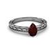 2 - Rachel Classic 7x5 mm Pear Shape Red Garnet Solitaire Engagement Ring 