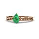 1 - Rachel Classic 7x5 mm Pear Shape Emerald Solitaire Engagement Ring 