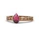 1 - Rachel Classic 7x5 mm Pear Shape Rhodolite Garnet Solitaire Engagement Ring 