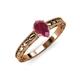 3 - Rachel Classic 7x5 mm Pear Shape Rhodolite Garnet Solitaire Engagement Ring 