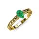 3 - Rachel Classic 7x5 mm Pear Shape Emerald Solitaire Engagement Ring 