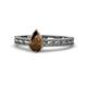 1 - Rachel Classic 7x5 mm Pear Shape Smoky Quartz Solitaire Engagement Ring 