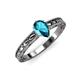 3 - Rachel Classic 7x5 mm Pear Shape London Blue Topaz Solitaire Engagement Ring 