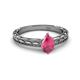 2 - Rachel Classic 7x5 mm Pear Shape Pink Tourmaline Solitaire Engagement Ring 