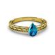 2 - Rachel Classic 7x5 mm Pear Shape London Blue Topaz Solitaire Engagement Ring 