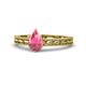 1 - Rachel Classic 7x5 mm Pear Shape Pink Tourmaline Solitaire Engagement Ring 