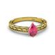 2 - Rachel Classic 7x5 mm Pear Shape Pink Tourmaline Solitaire Engagement Ring 