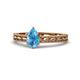 1 - Rachel Classic 7x5 mm Pear Shape Blue Topaz Solitaire Engagement Ring 