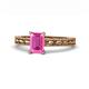 1 - Rachel Classic 7x5 mm Emerald Shape Pink Sapphire Solitaire Engagement Ring 