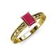 3 - Rachel Classic 7x5 mm Emerald Shape Ruby Solitaire Engagement Ring 