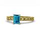 1 - Rachel Classic 7x5 mm Emerald Shape London Blue Topaz Solitaire Engagement Ring 