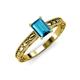 3 - Rachel Classic 7x5 mm Emerald Shape London Blue Topaz Solitaire Engagement Ring 