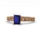 1 - Rachel Classic 7x5 mm Emerald Shape Blue Sapphire Solitaire Engagement Ring 