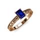 3 - Rachel Classic 7x5 mm Emerald Shape Blue Sapphire Solitaire Engagement Ring 