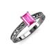 3 - Rachel Classic 7x5 mm Emerald Shape Pink Sapphire Solitaire Engagement Ring 