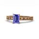 1 - Rachel Classic 7x5 mm Emerald Shape Tanzanite Solitaire Engagement Ring 