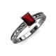 3 - Rachel Classic 7x5 mm Emerald Shape Red Garnet Solitaire Engagement Ring 