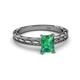 2 - Rachel Classic 7x5 mm Emerald Shape Emerald Solitaire Engagement Ring 