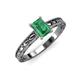3 - Rachel Classic 7x5 mm Emerald Shape Emerald Solitaire Engagement Ring 