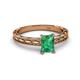 2 - Rachel Classic 7x5 mm Emerald Shape Emerald Solitaire Engagement Ring 