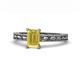 1 - Rachel Classic 7x5 mm Emerald Shape Yellow Sapphire Solitaire Engagement Ring 