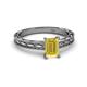 2 - Rachel Classic 7x5 mm Emerald Shape Yellow Sapphire Solitaire Engagement Ring 