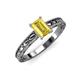 3 - Rachel Classic 7x5 mm Emerald Shape Yellow Sapphire Solitaire Engagement Ring 