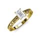 3 - Rachel Classic 7x5 mm Emerald Shape White Sapphire Solitaire Engagement Ring 