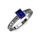 3 - Rachel Classic 7x5 mm Emerald Shape Blue Sapphire Solitaire Engagement Ring 