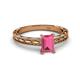 2 - Rachel Classic 7x5 mm Emerald Shape Pink Tourmaline Solitaire Engagement Ring 