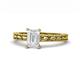1 - Rachel Classic 7x5 mm Emerald Shape White Sapphire Solitaire Engagement Ring 