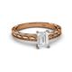 2 - Rachel Classic 7x5 mm Emerald Shape White Sapphire Solitaire Engagement Ring 