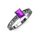 3 - Rachel Classic 7x5 mm Emerald Shape Amethyst Solitaire Engagement Ring 