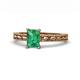1 - Rachel Classic 7x5 mm Emerald Shape Emerald Solitaire Engagement Ring 