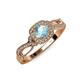 4 - Amy Desire 1.12 ctw Aquamarine Round (6.50 mm) & Natural Diamond Round (1.10 mm) Swirl Halo Engagement Ring 