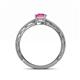 4 - Rachel Classic 7x5 mm Emerald Shape Pink Sapphire Solitaire Engagement Ring 