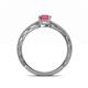 4 - Rachel Classic 7x5 mm Emerald Shape Pink Tourmaline Solitaire Engagement Ring 