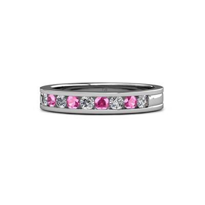 Vanna Pink Sapphire and Diamond Stone Wedding Band