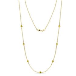 Salina 7Stn Yellow Diamond on Cable Necklace Stone Yellow Diamond ctw Womens Station Necklace K Yellow Gold
