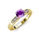 3 - Merlyn Classic Amethyst and Diamond Engagement Ring 